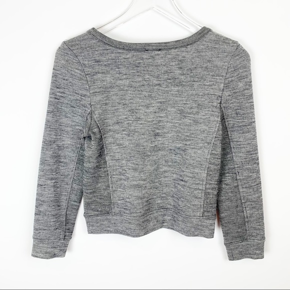 Wilfred | Aritzia Heathered Gray Wool Blend Pullover Sweatshirt Top - Picture 2 of 5